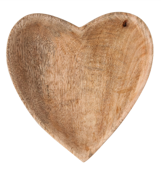Mango Wood Heart Bowl