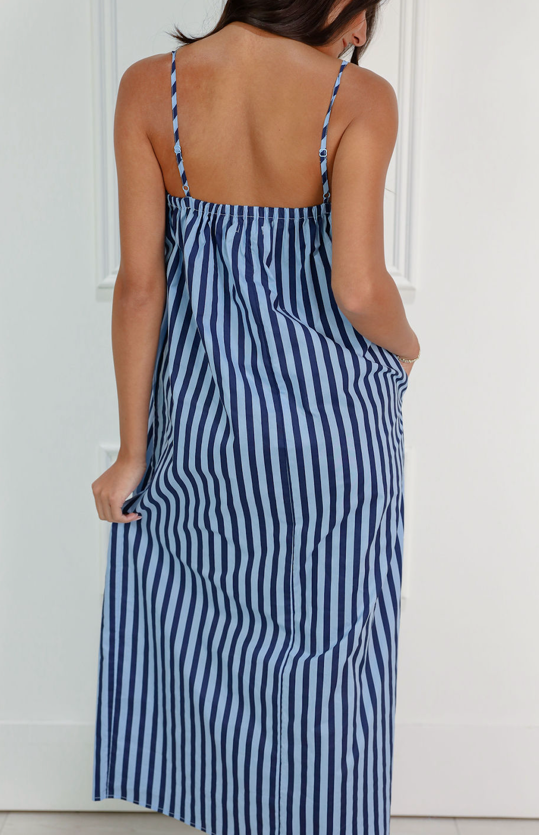 Striped Midi Dress Blue/Navy