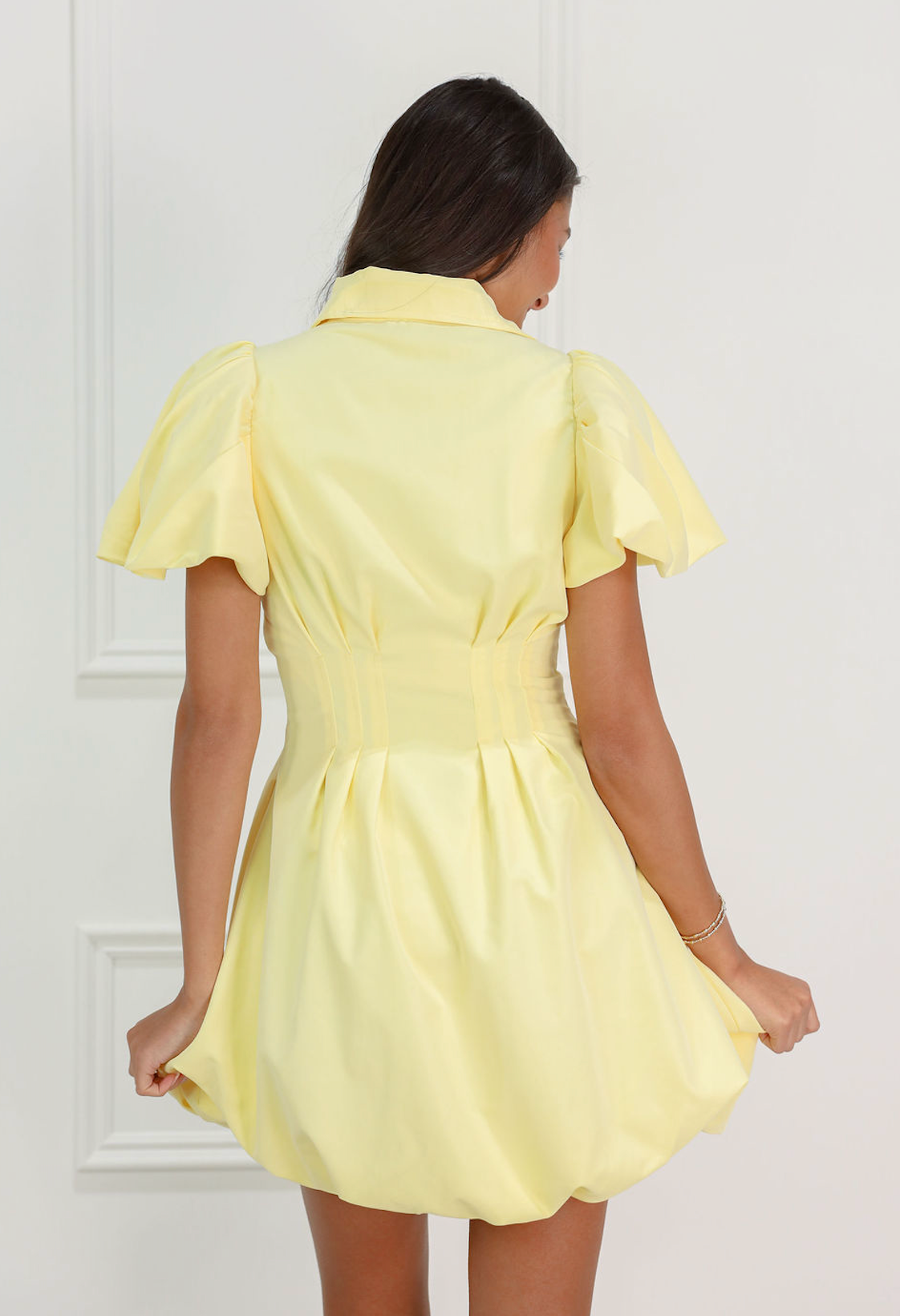 Melissa Bubble Mini Dress Yellow