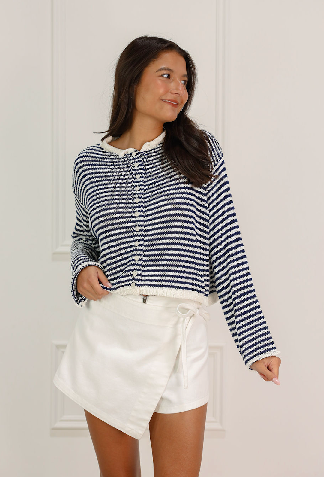 White Tie Front Skort