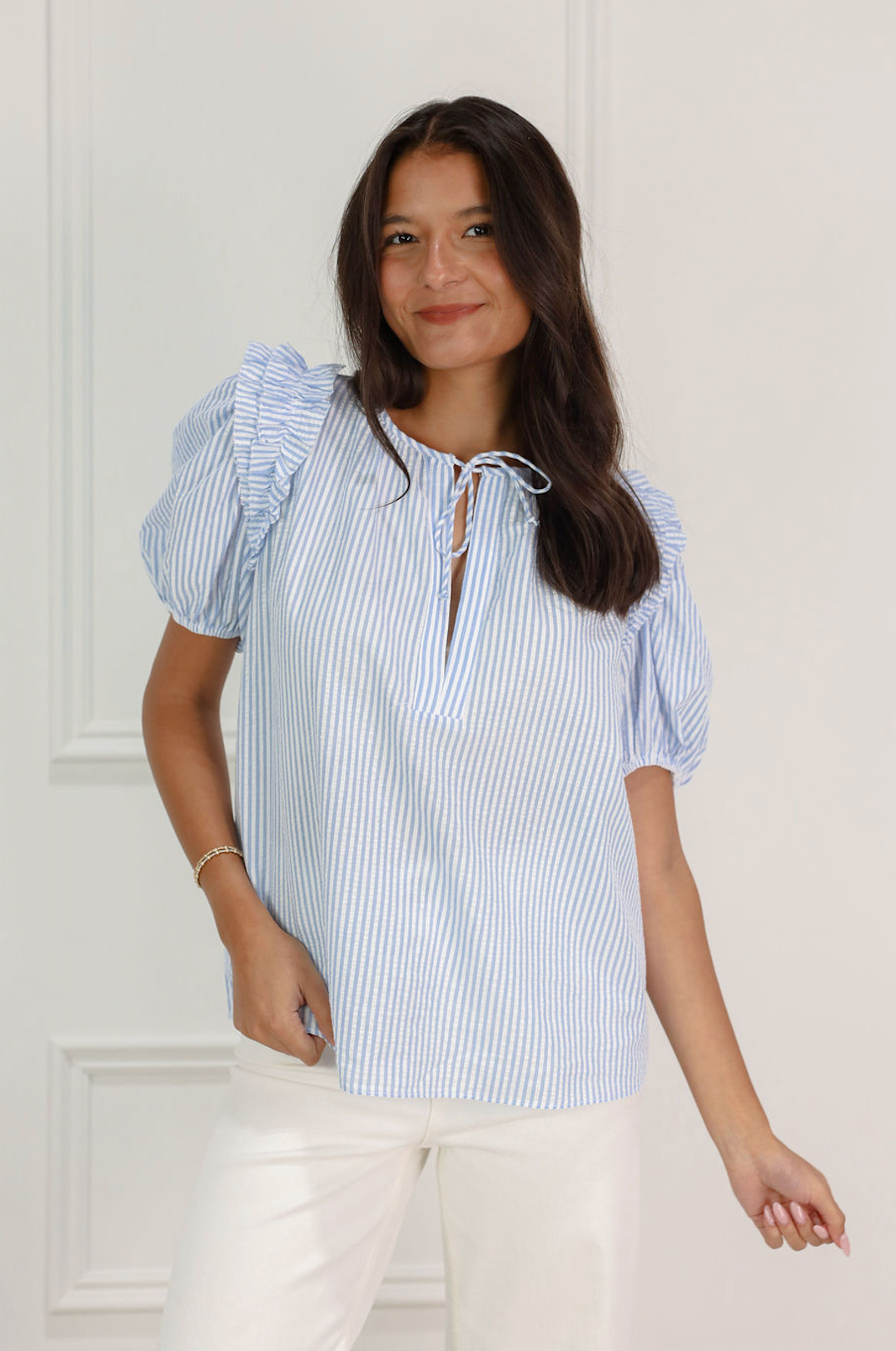 Light Blue Stripe Blouse
