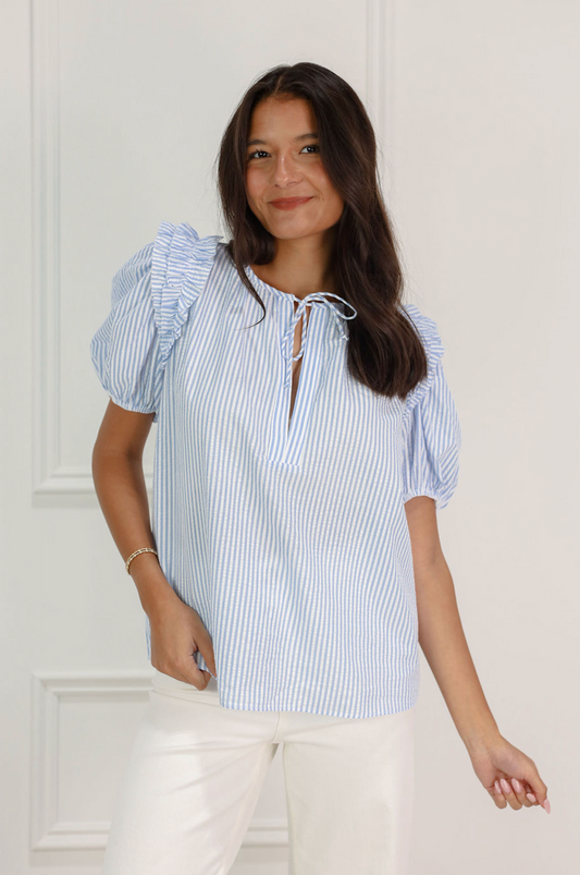 Light Blue Stripe Blouse