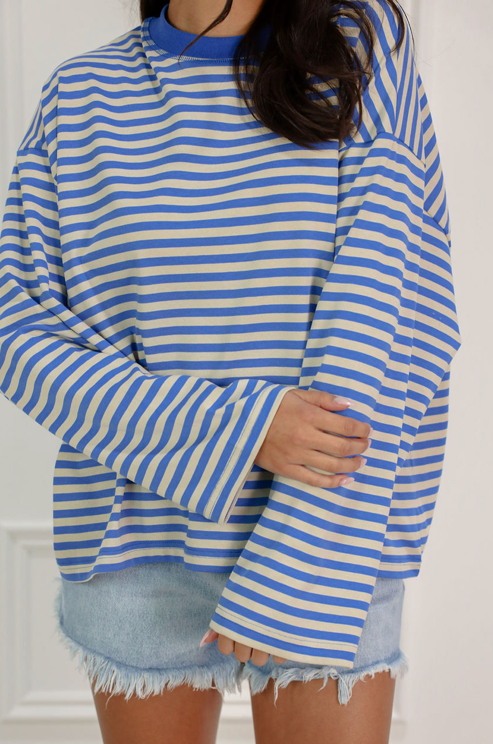 Stripe Long Sleeve Top Sky