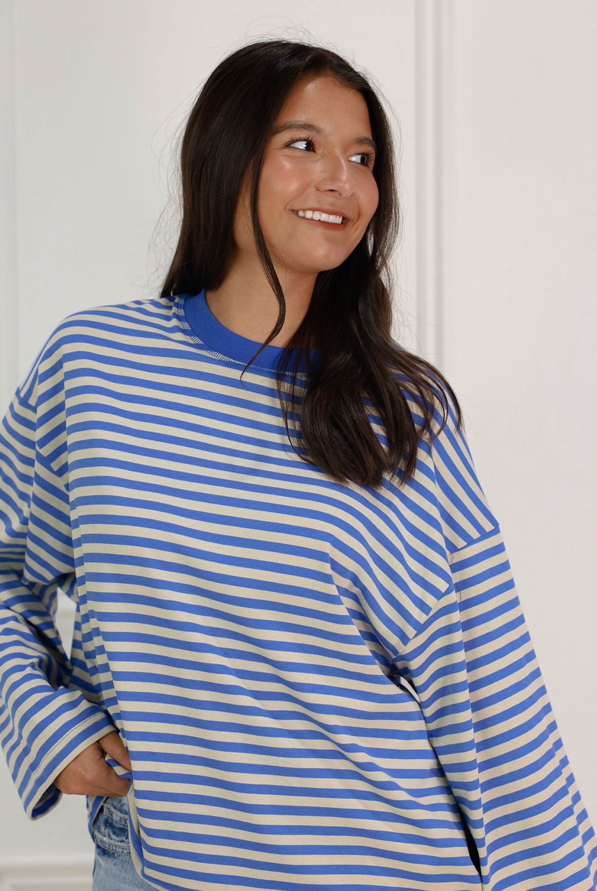 Stripe Long Sleeve Top Sky