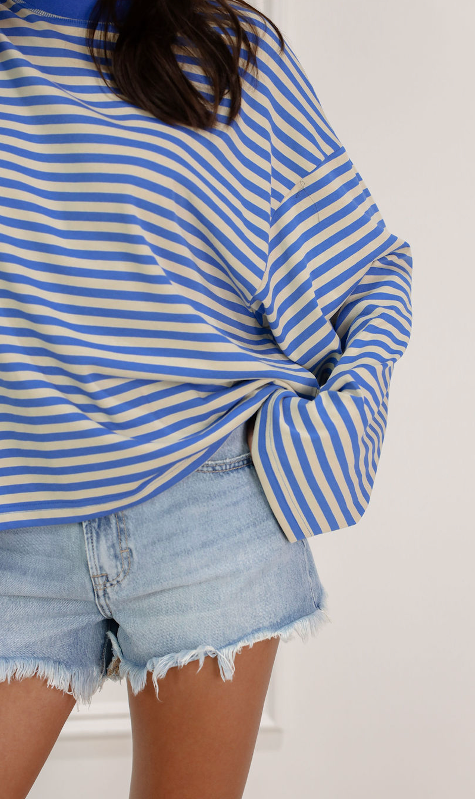 Stripe Long Sleeve Top Sky