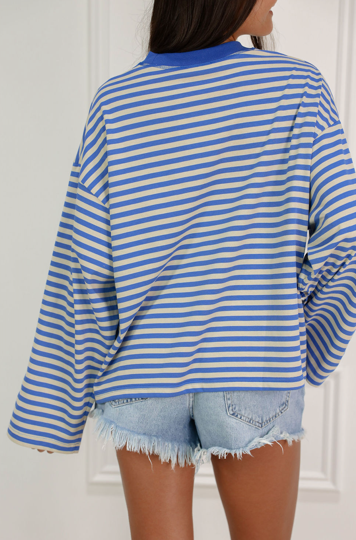 Stripe Long Sleeve Top Sky