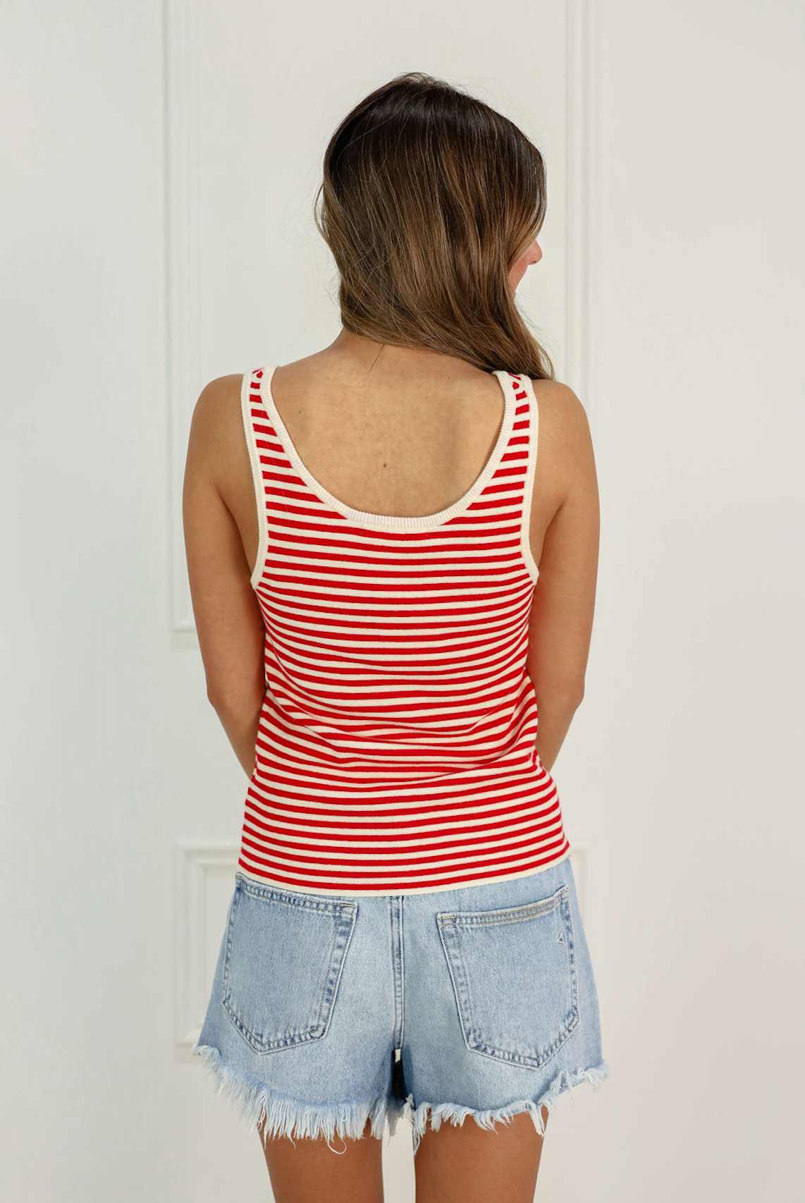 Striped Button Front Tank
