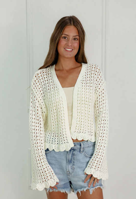Ruffled Detail Cardigan