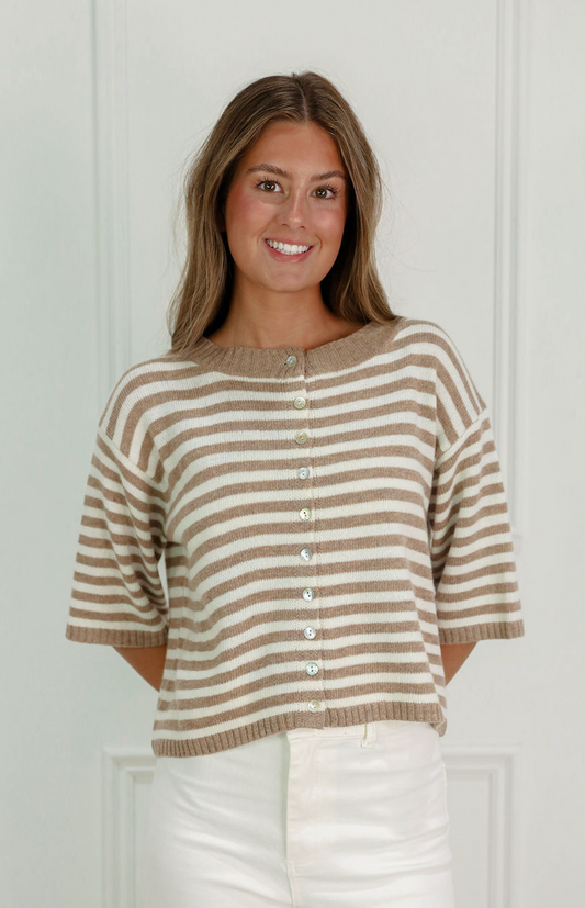 Jenny Cardigan Beige/Ivory - Clothe Boutique