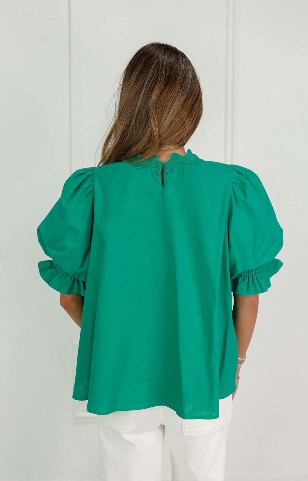 Green Ric Rac Swing Top