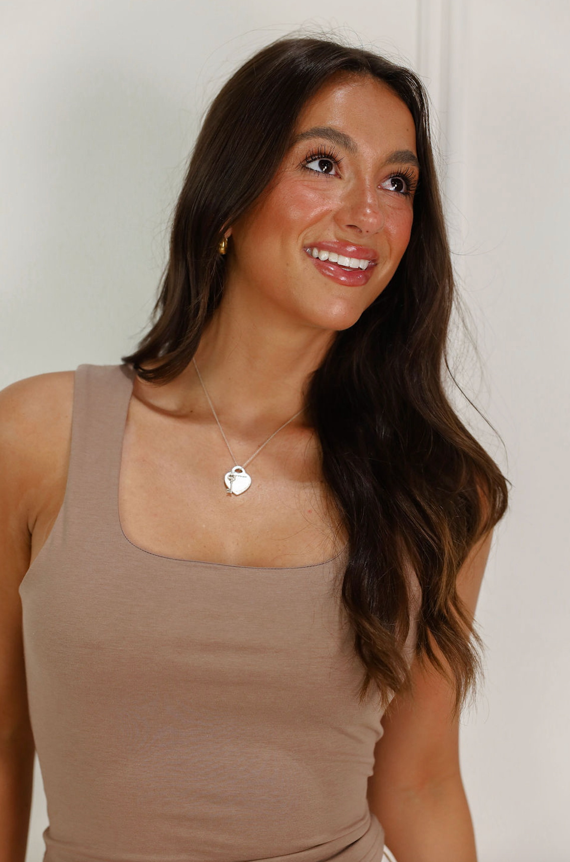 Square Neck Top w/ Contrast Tie