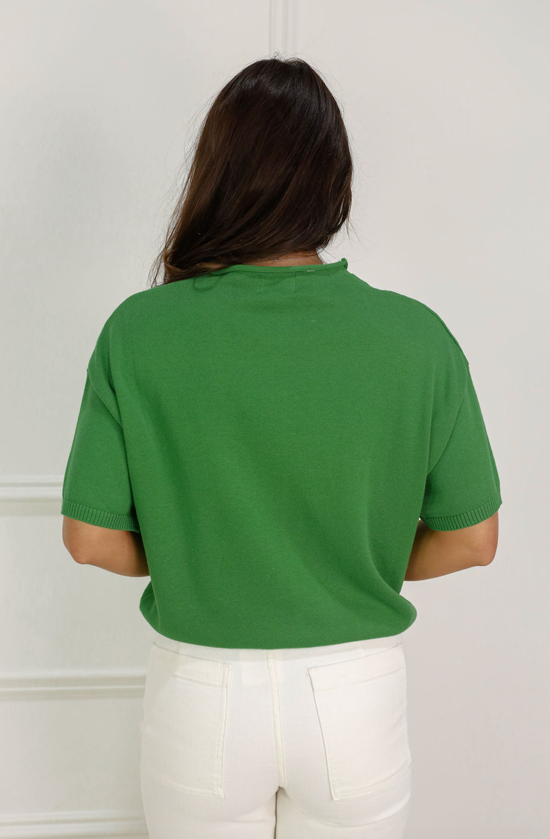 Short Sleeve Cardi Green