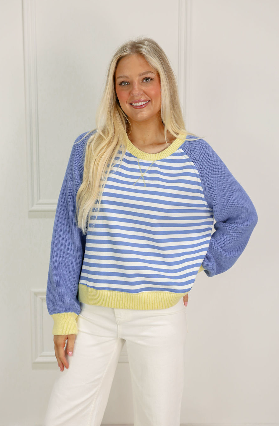 Blue/Yellow Stripe Pullover Sweater