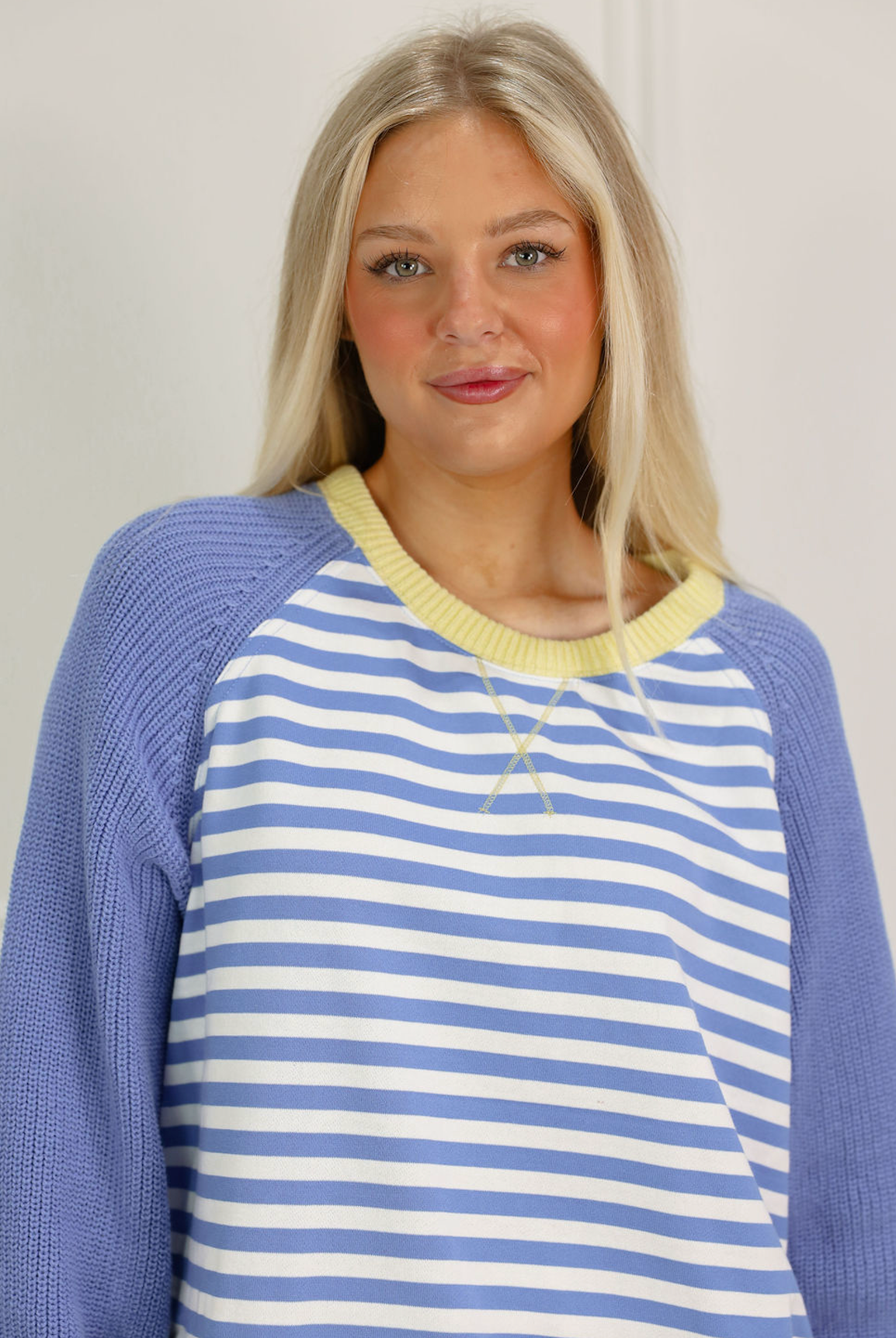 Blue/Yellow Stripe Pullover Sweater