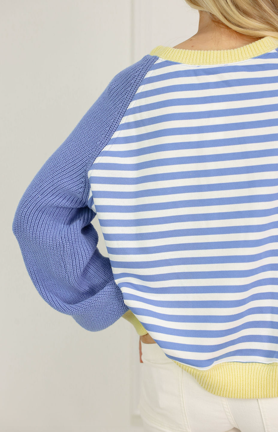 Blue/Yellow Stripe Pullover Sweater