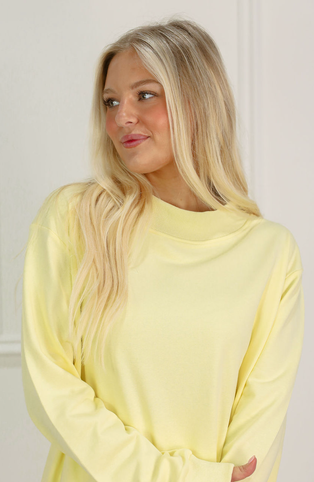 Mock Sweatshirt & Shorts Set of 2 Lemon - Clothe Boutique