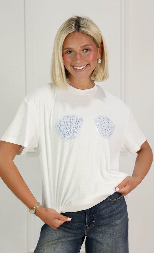 Crochet Sea Shell Bra T-shirt