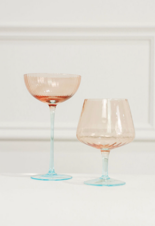 Blush/Blue Two Tone Coupe Glass