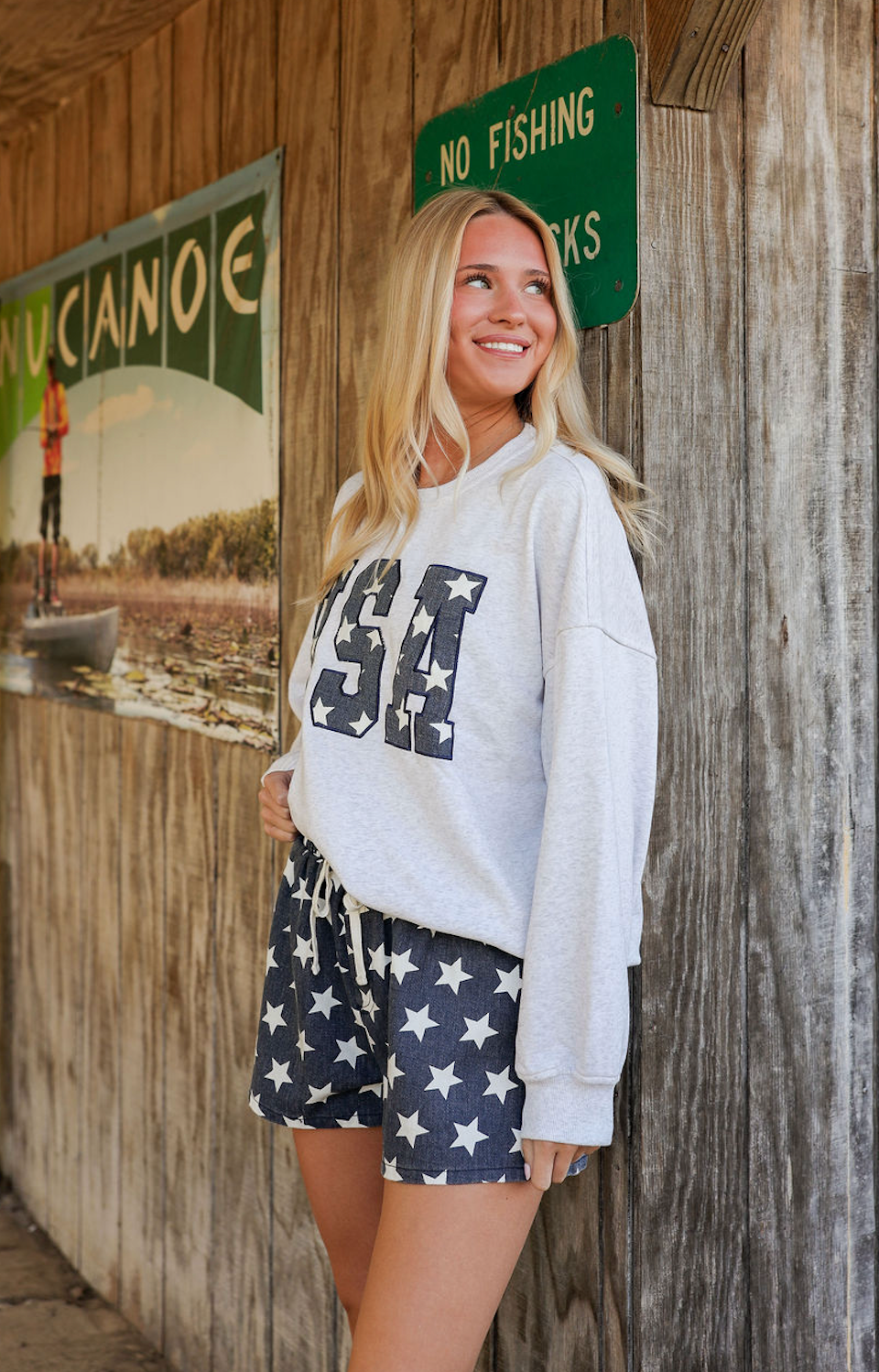Grey USA Star Sweatshirt
