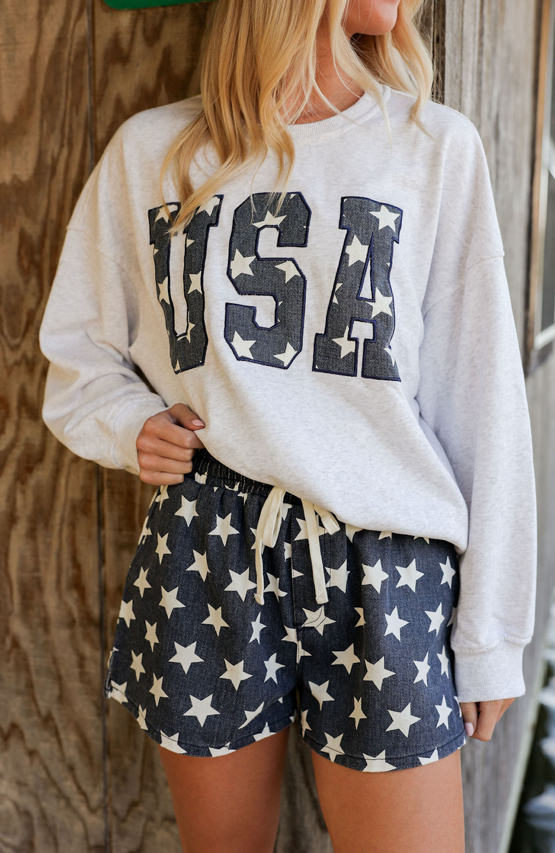 Grey USA Star Sweatshirt