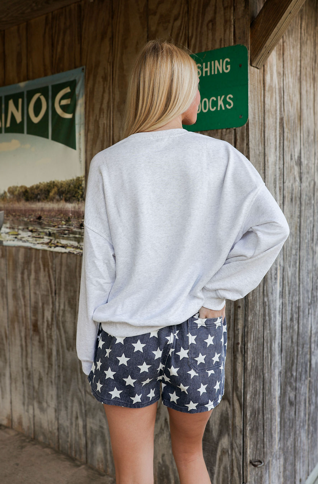 Grey USA Star Sweatshirt