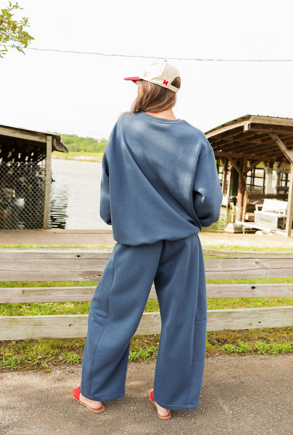 US Flag Relaxed Fit Sweatshirt Navy - Clothe Boutique