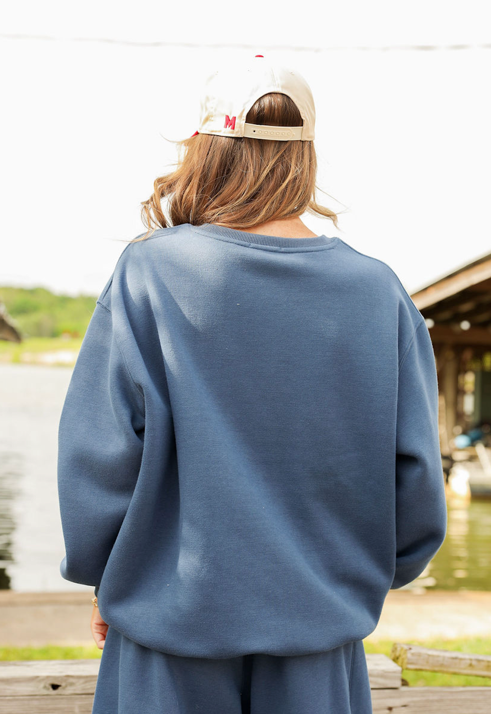 US Flag Relaxed Fit Sweatshirt Navy - Clothe Boutique