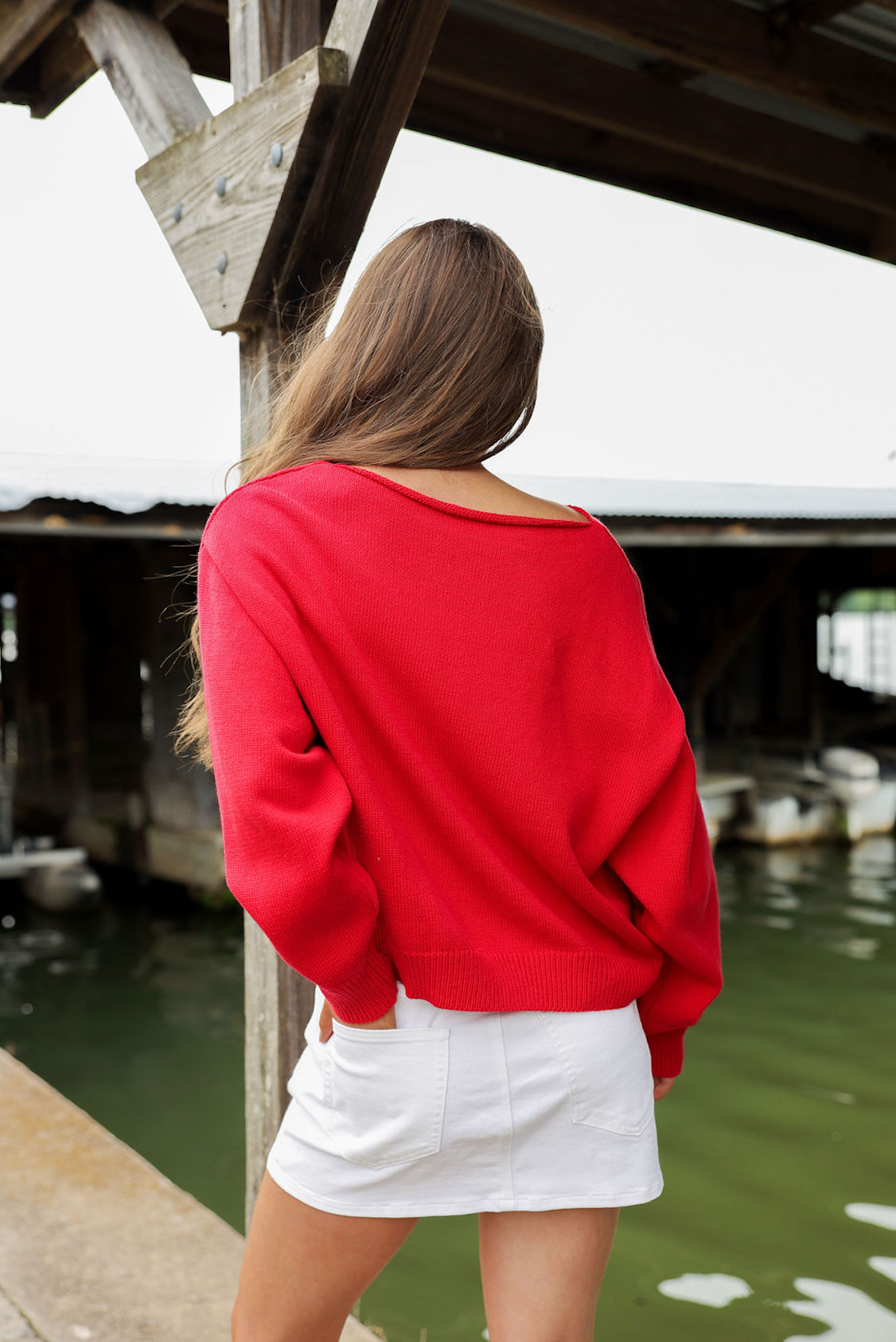 Sail the Coast Sweater Red