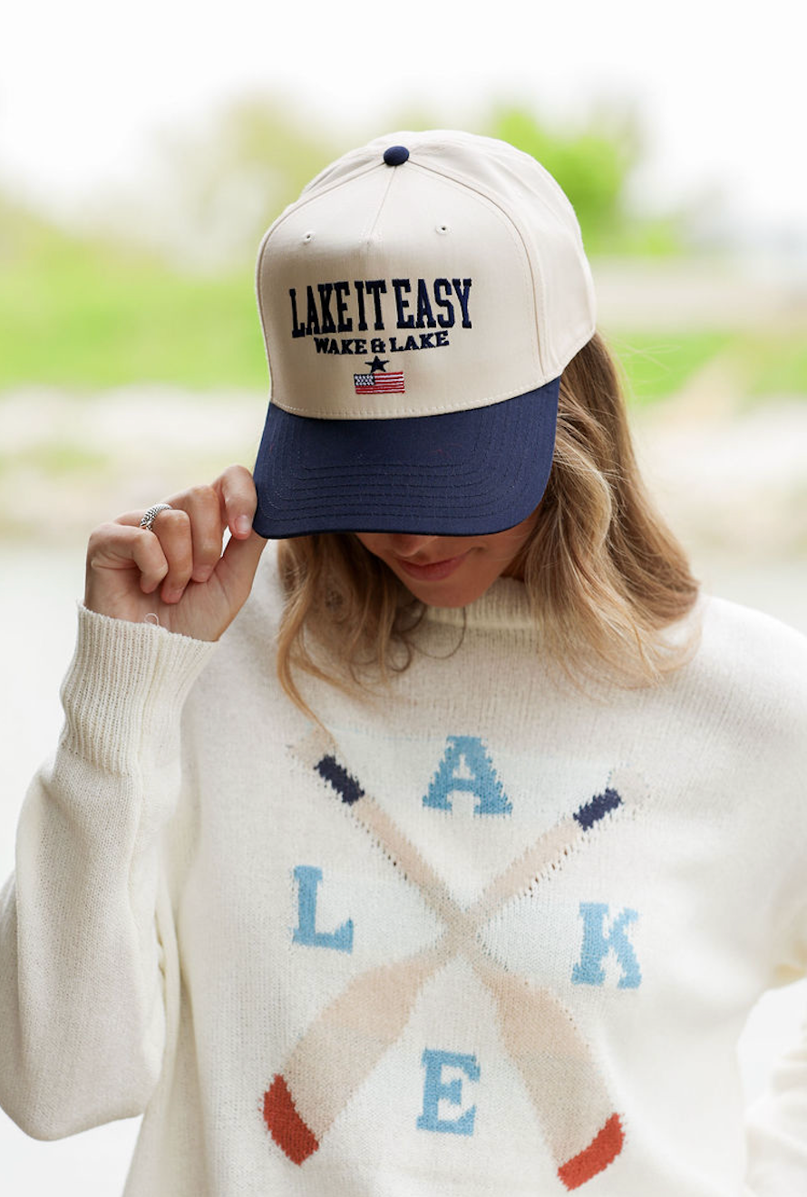 Lake It Easy Trucker Hat Navy - Clothe Boutique