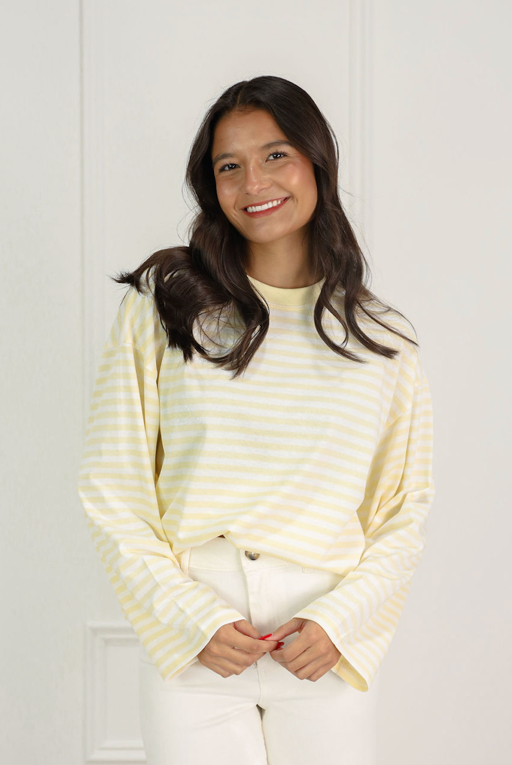 Stripe Long Sleeve Top Lemon