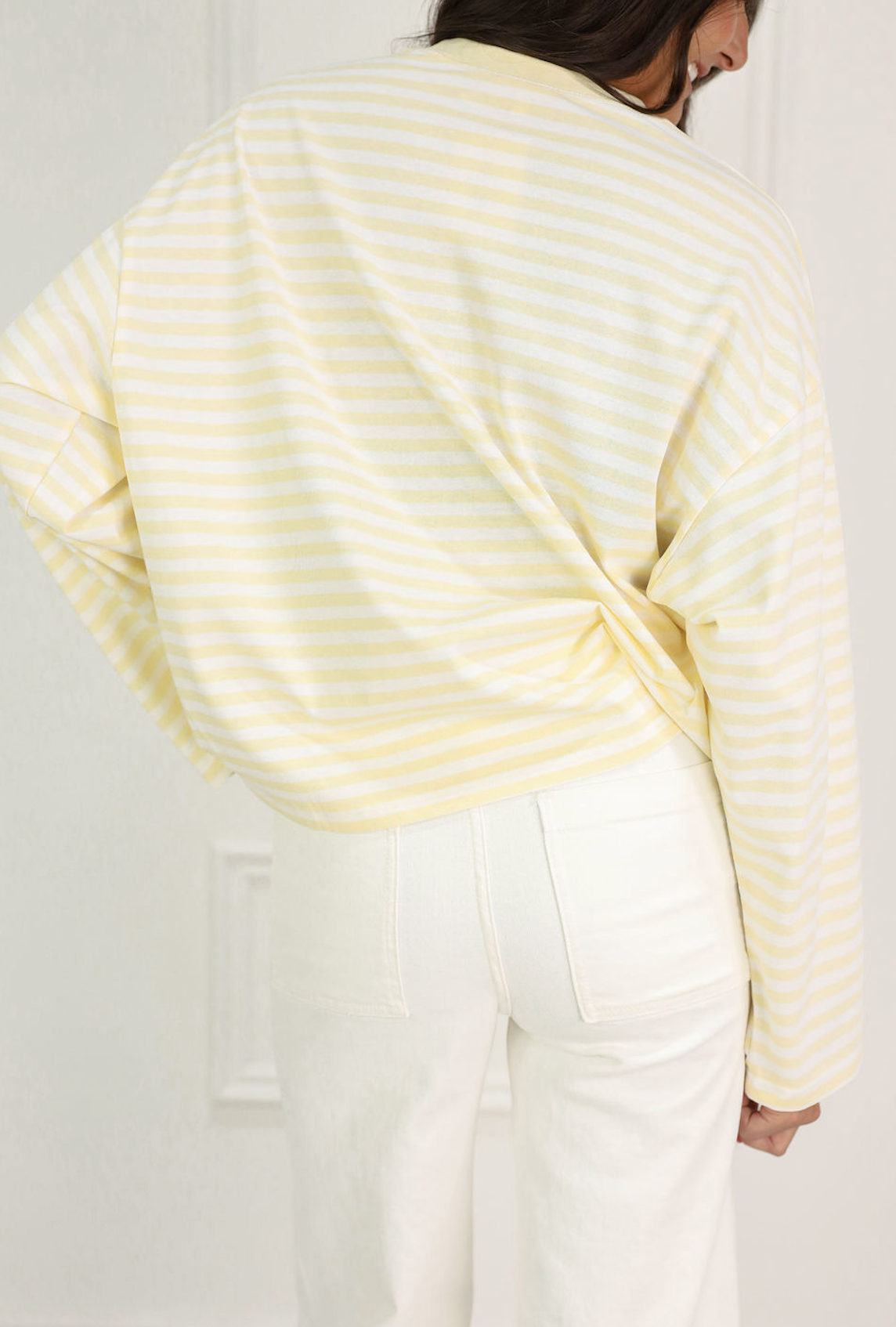 Stripe Long Sleeve Top Lemon