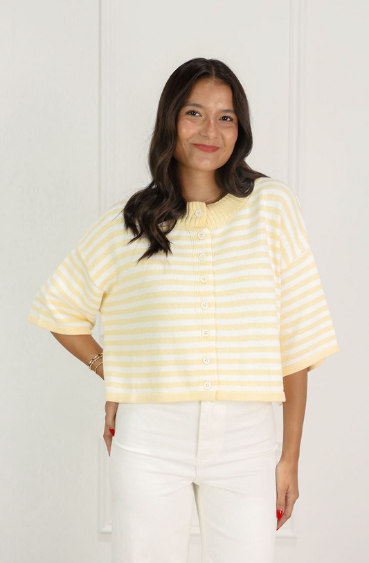 Natalia Stripe Cardigan Yellow