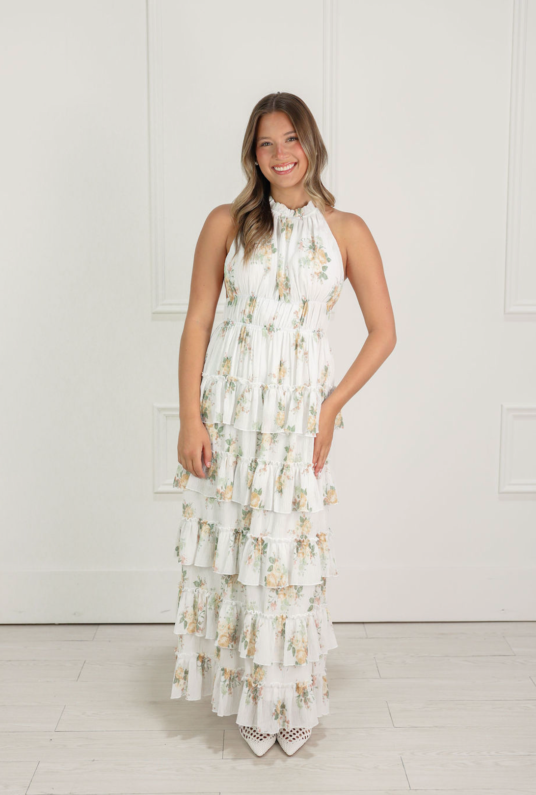 Floral Tiered Ruffle Maxi Dress