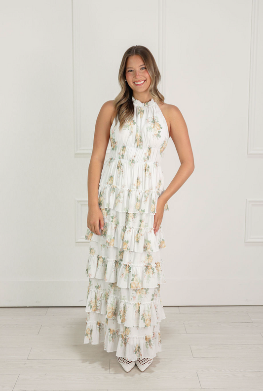 Floral Tiered Ruffle Maxi Dress