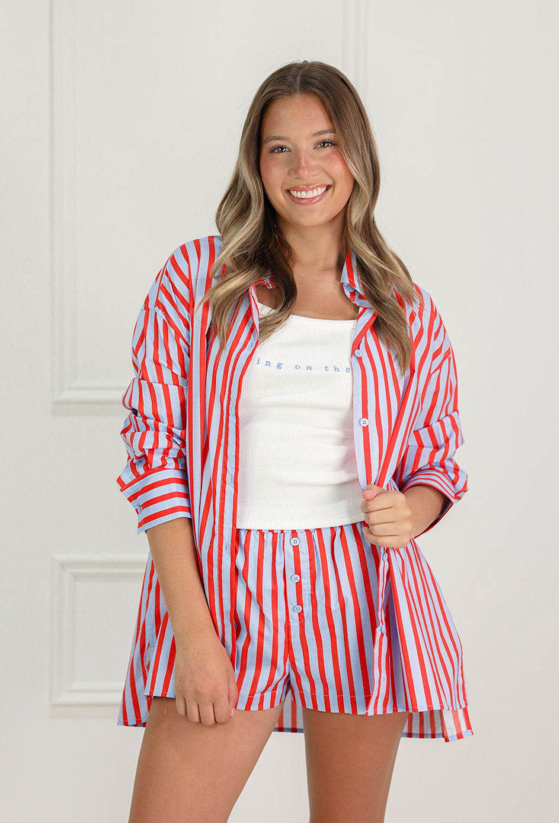 Bold Stripe Button Down Shirt