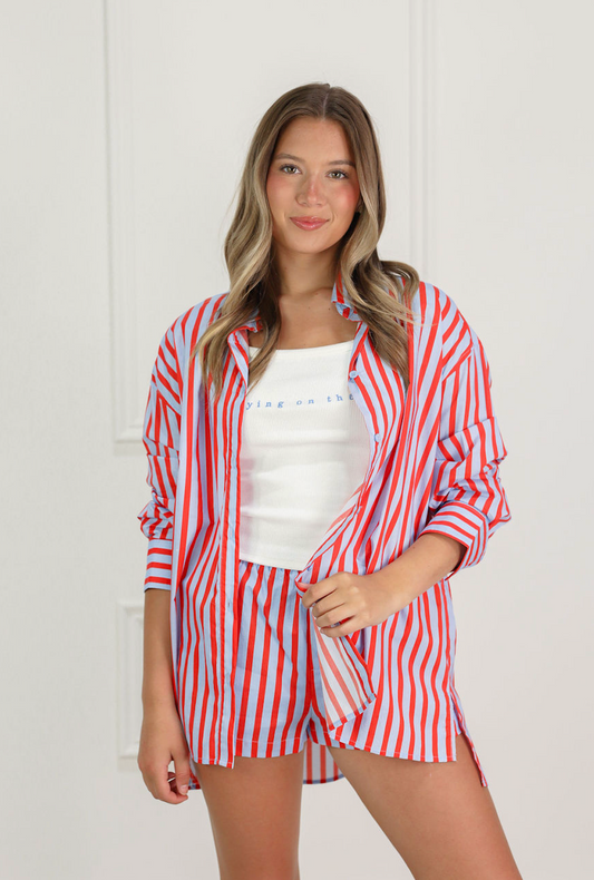 Bold Stripe Button Down Shirt