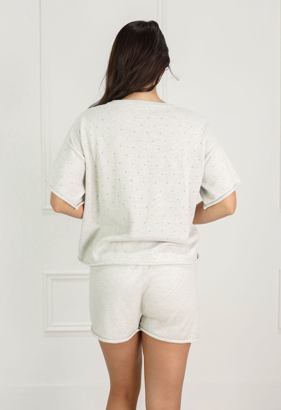 Pointelle Knit Set of 2 Grey
