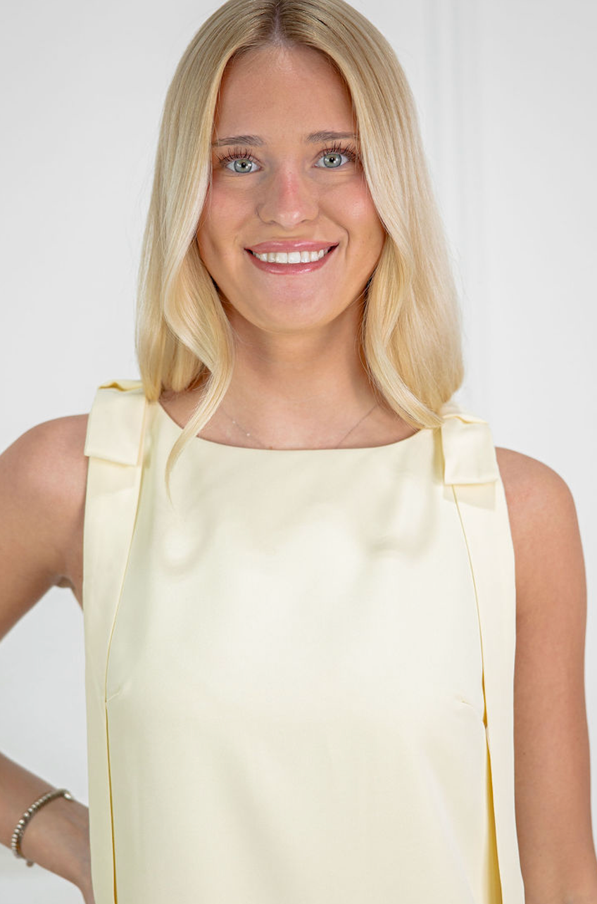 Yellow Tie Shoulder Dress