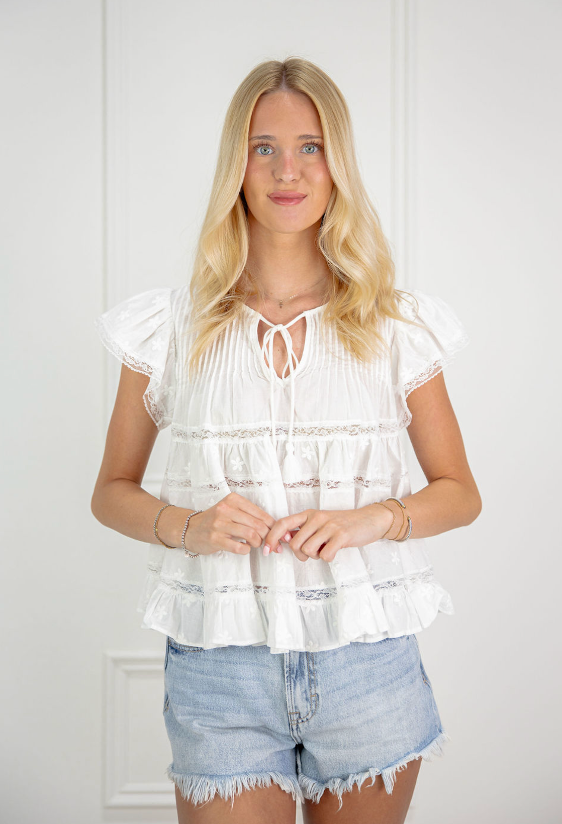 Caroline Flower Embroidered Top