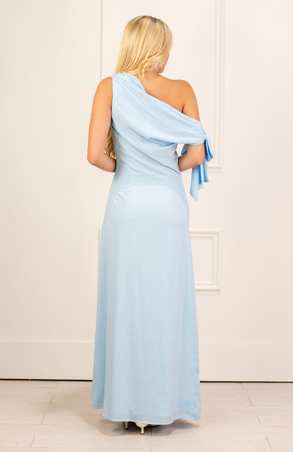 Remie Shoulder Tie Dress Blue