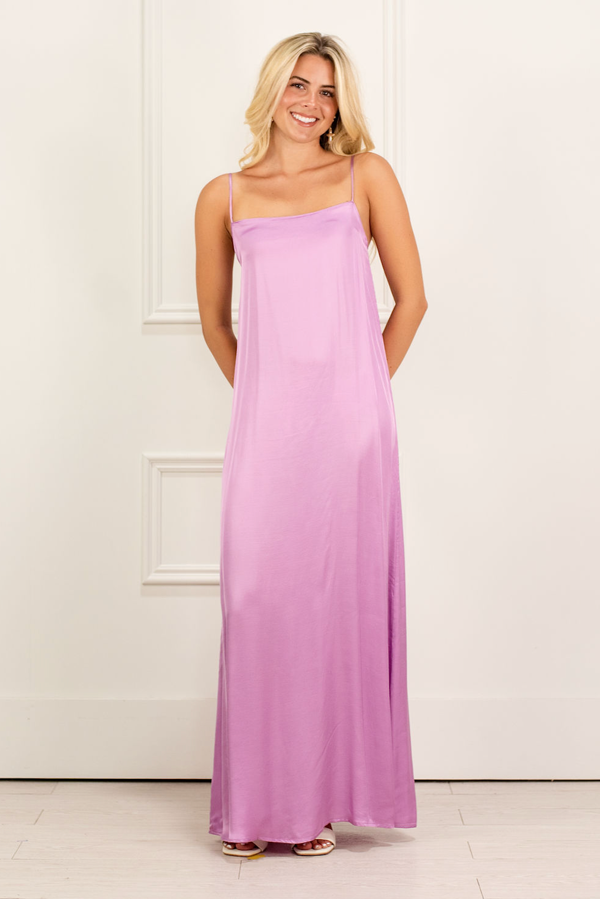 Georgie Satin Maxi Dress Lilac