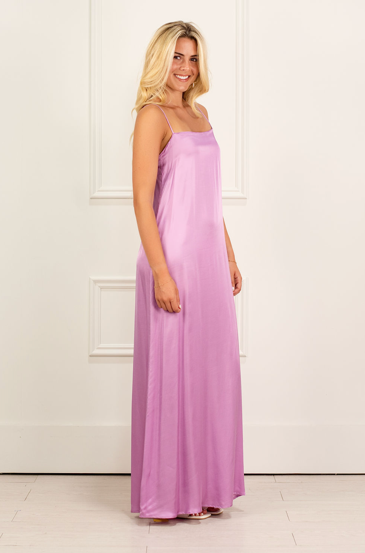 Georgie Satin Maxi Dress Lilac
