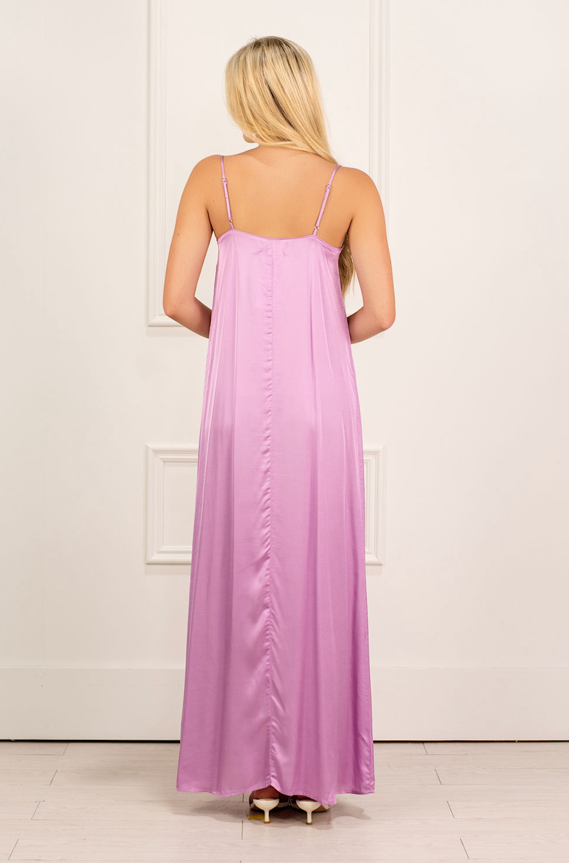 Georgie Satin Maxi Dress Lilac