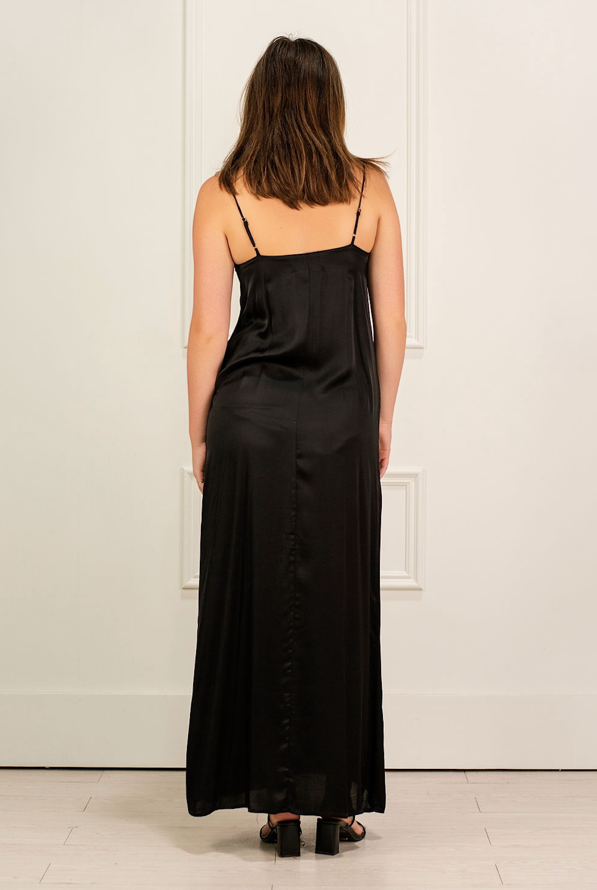 Georgie Satin Maxi Dress Black