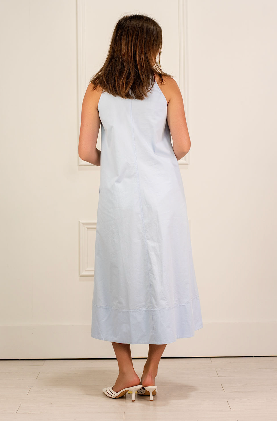 Collared Midi Dress Blue
