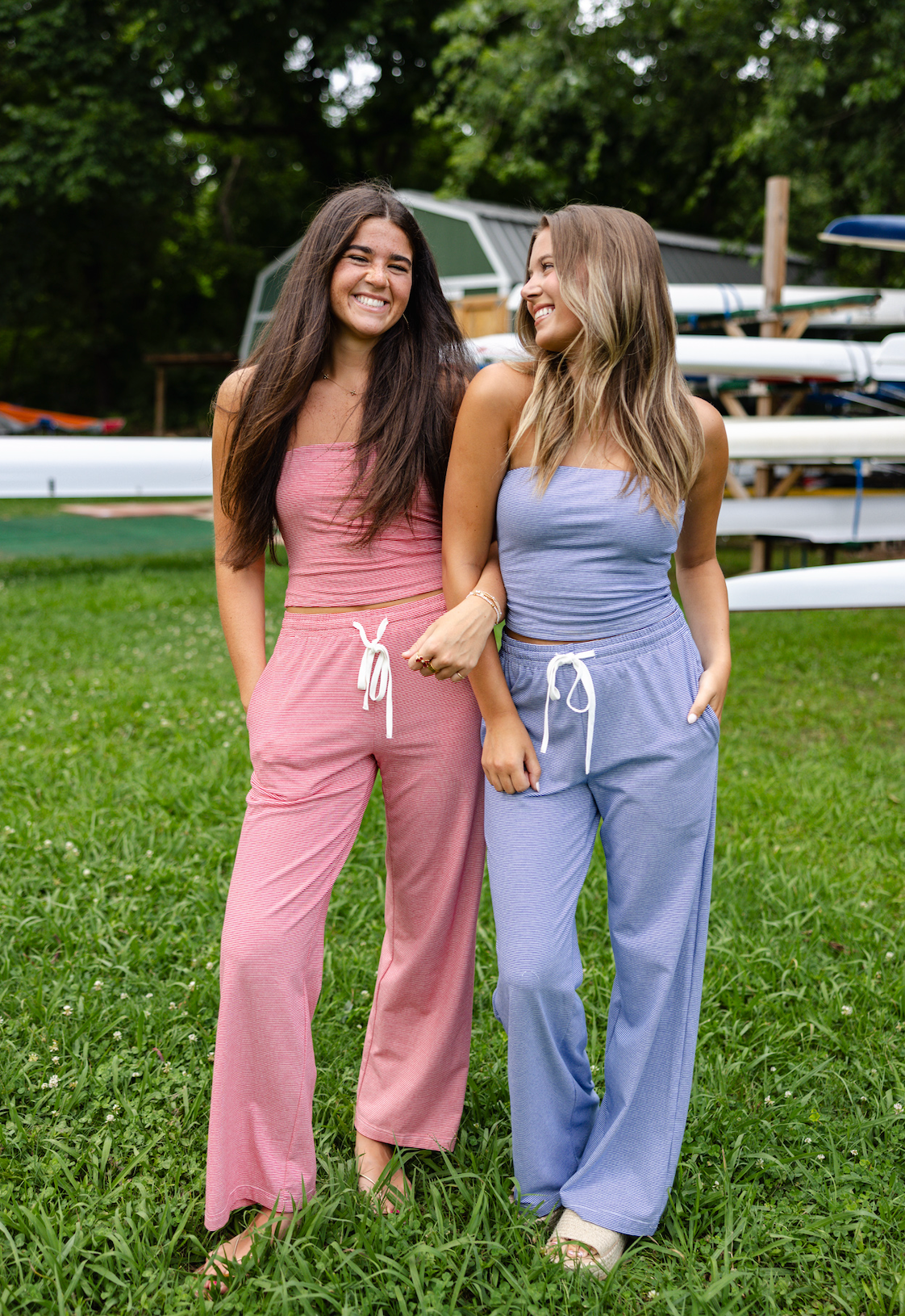 Stripe Tube Top & Pants Set of 2 Red