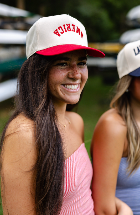 America Upside Vintage Trucker Red