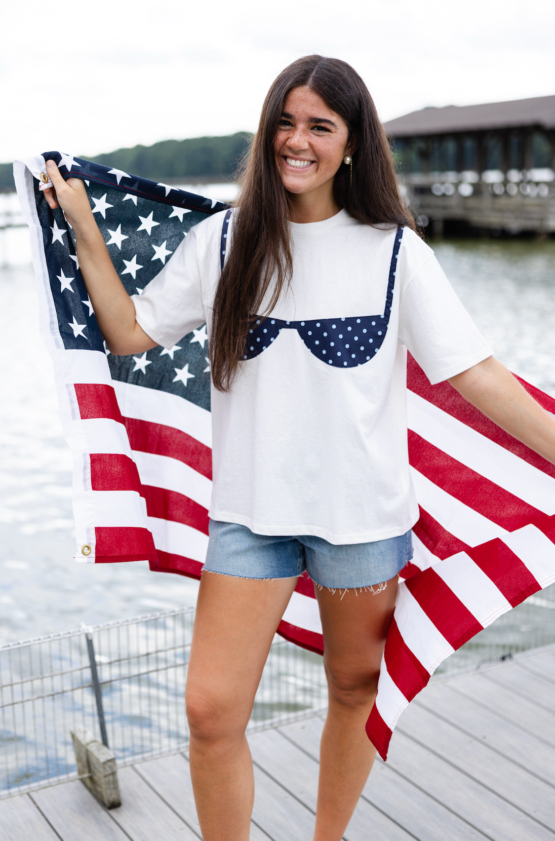 Bikini Patchwork T-shirt Navy