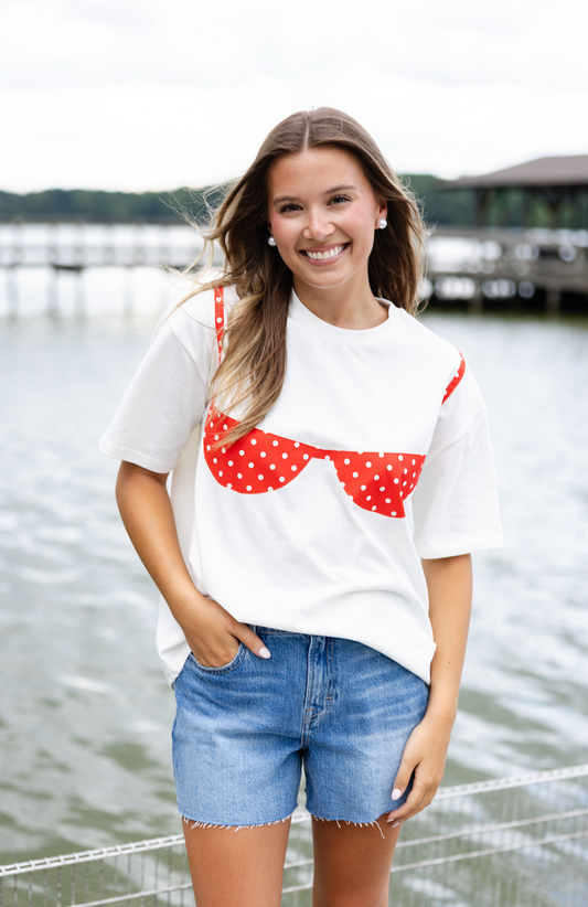 Bikini Patchwork T-shirt Red