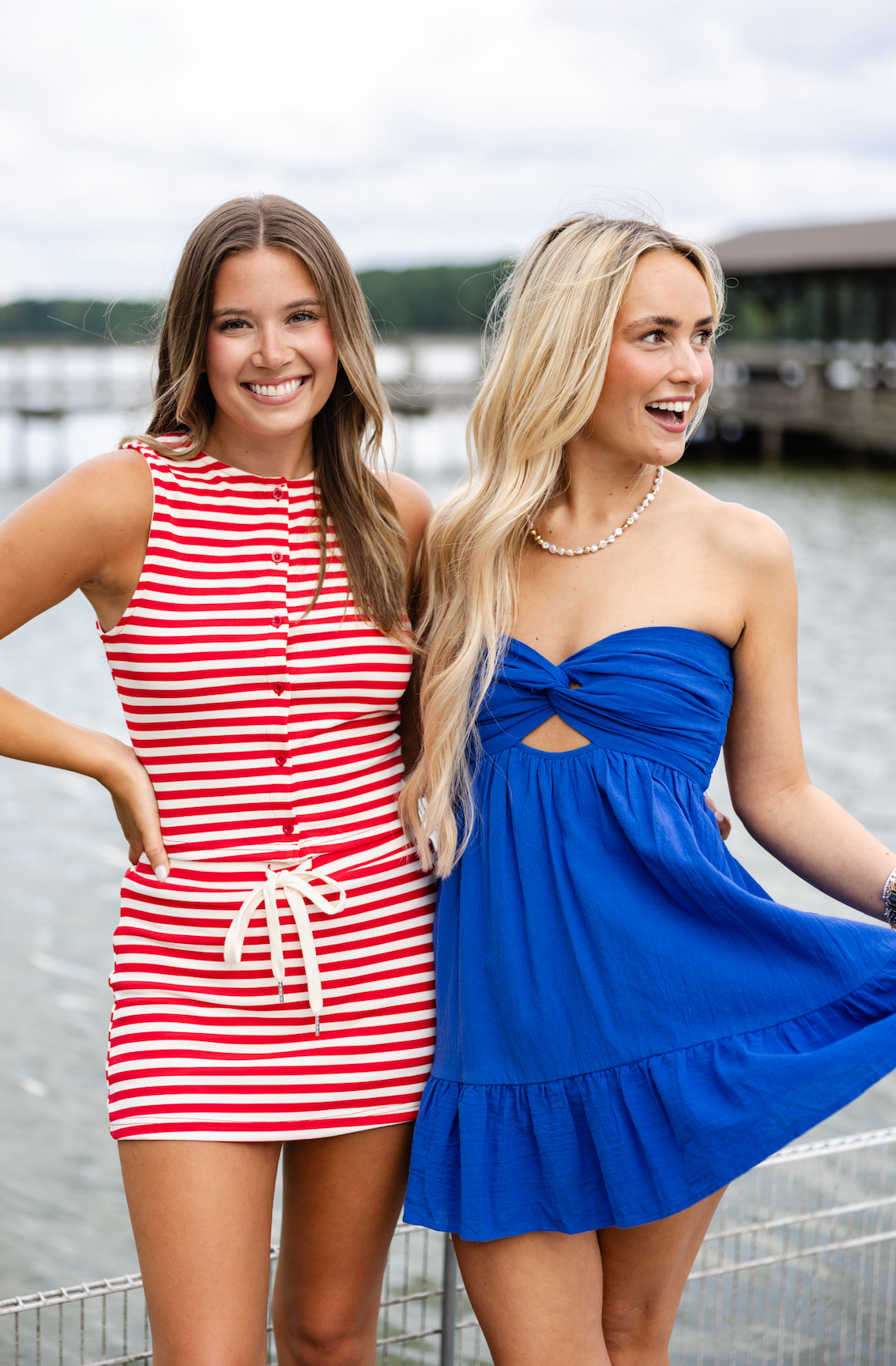 Strapless Keyhole Twist Dress Cobalt